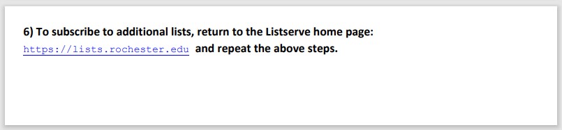 listserv return to home page screen shot.