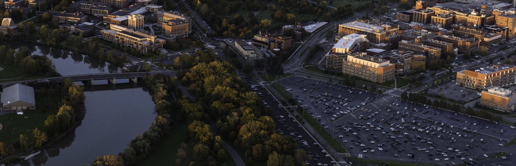 Medical Center and River Campus overhead view