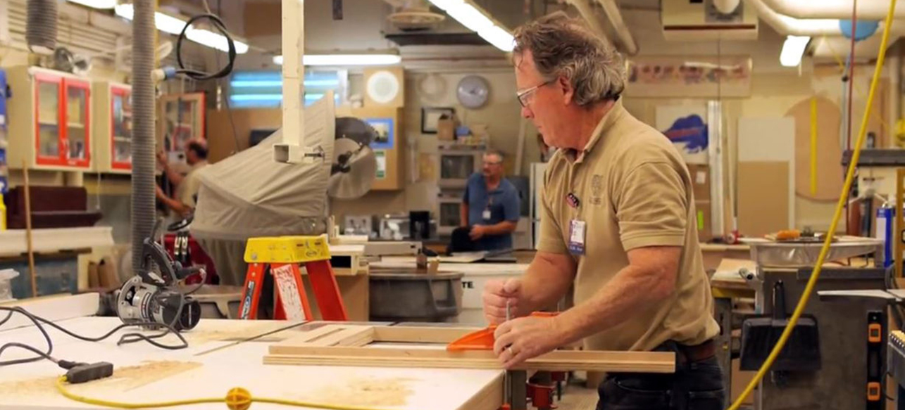 employee working in carpentry shop